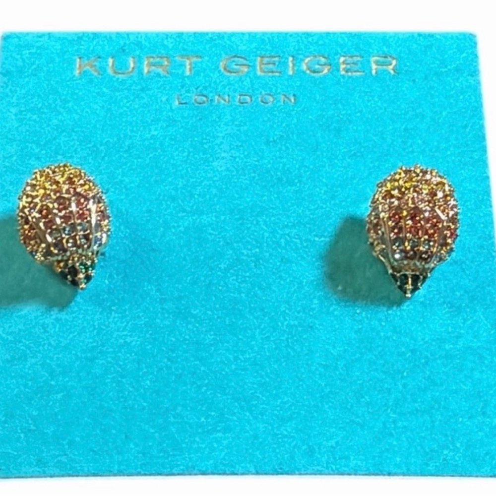 Kurt Geiger Gold-tone Multi-Color Crystal Teardrop Stud Earrings
